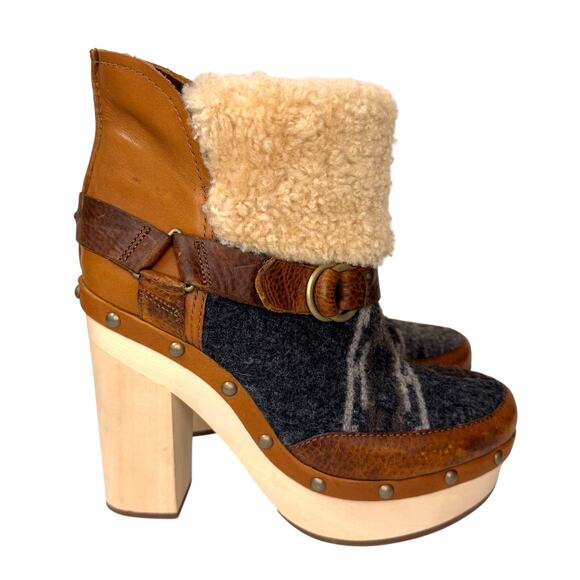 Woolrich Shoes - WOOLRICH x Anthropologie Artist Boot Size 10 Wool Wood Platform Boho Winter Clog